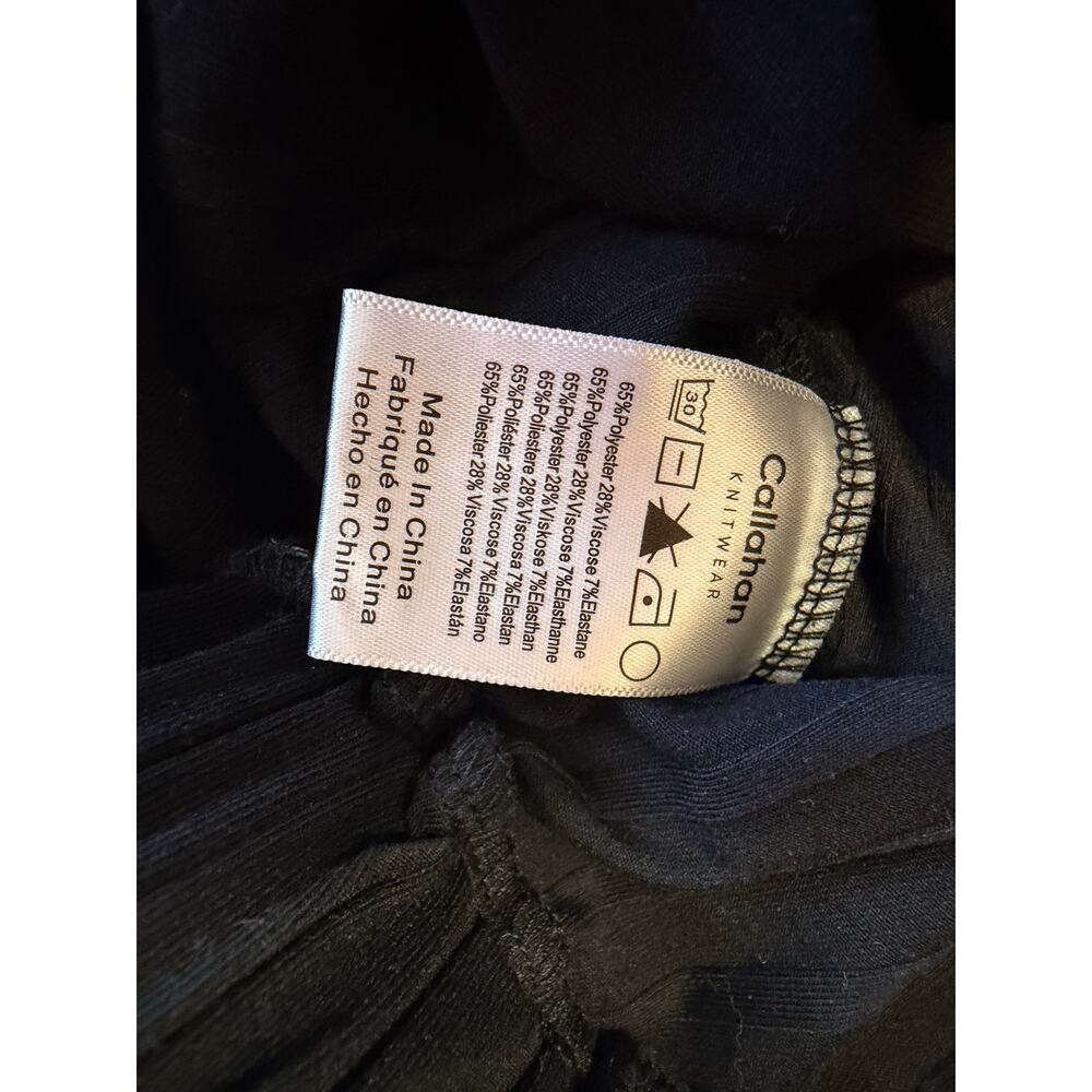 Callahan Knitwear Loungewear Athleisure Casual Black Ribbed Wide Legged Pants XL - Picture 13 of 15